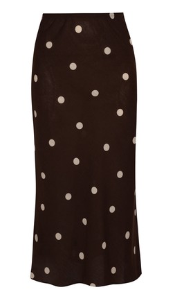 Brown Polka Dot Bias Cut Midi Skirt £25.99