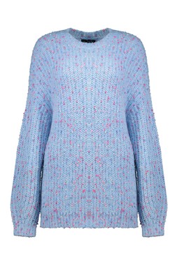 Blue Neppy Crew Neck Jumper