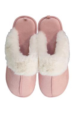 Pink Hardsole Boa Slipper