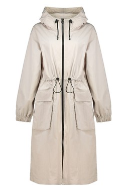 White Contrast Raincoat