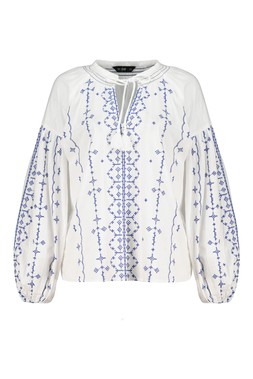 Blue Embroidered Blouse