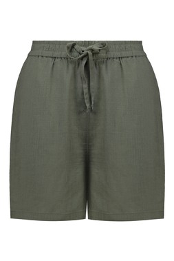Khaki Slub Linen Short