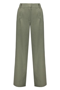 Khaki Wide Leg Trouser