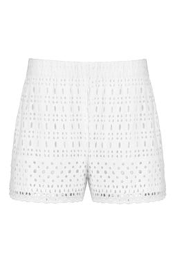 White Geo Broderie Short