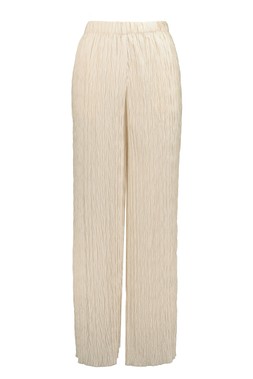 Cream Shimmer Plisse Trouser