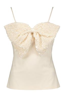 Ivory Sequin Bow Cami
