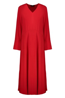 Red Drop Waist Maxi Dress