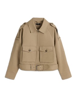 Neutral Utility Short Trench Jacket