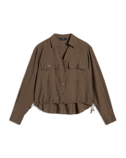 Brown Drawstring Soft Utility Shirt