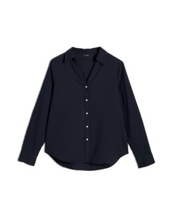 Navy Slim Button Through Shirt