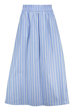 Blue Poplin Stripe Co Ord Skirt