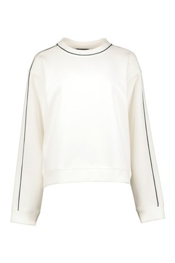Cream Piquet Crew Sweat