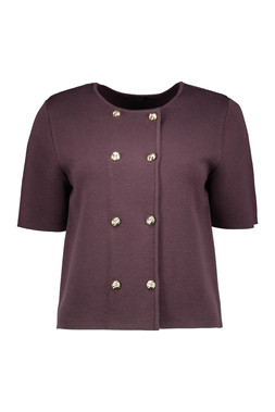 Burgundy Button Top