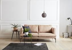 DFS So Simple Tom three-seater sofa in Simply Leather Look in Natural