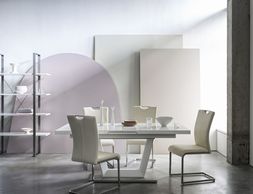 Furniture Village - Bianco Large Table and 4 Chairs Dining Set, &pound;995, Bianco Shelving Unit, &pound;599