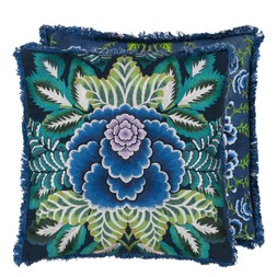 ELEONORA EMBROIDERED COBALT COTTON CUSHION CCDG1504