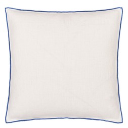 BRERA LINO ALABASTER & COBALT LINEN CUSHION CCDG1477