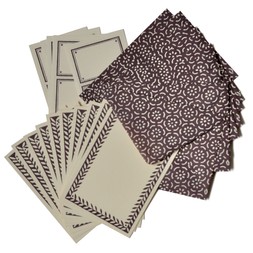 Set of Notecards and Envelopes Small Pear Halves Elderberry