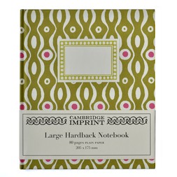 Large Hardback Notebook Persephone Bright Olive and Cool Pink