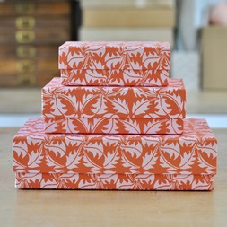 A Nest of Three Simple Boxes in Dandelion Rust and Rose