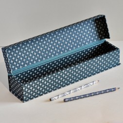 Pen Box Little Stars Petrol Blue