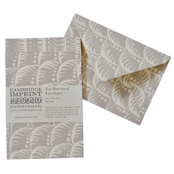 Packet of Ten Patterned Envelopes in Wave Pearl Grey