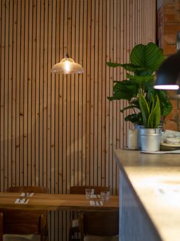 Skinny Ribbed Wye Valley pendant light