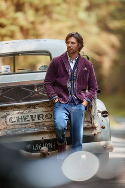 JA770A Cool In Cord Blazer Purple £89