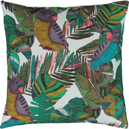 Light Blue Parakeets Patterned Cushion &pound;14.99