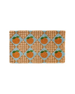 Orange Chequerboard Rectangular Doormat £25 1