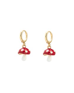 Red Toadstool Charm Drop Huggie Earrings £16.50