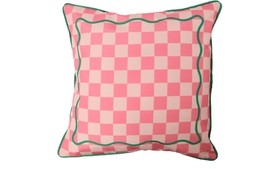 B&M GARDEN SS26 // BRIGHTS // GREEN CHECK CUSHION // £6 OR 2 FOR £10 //