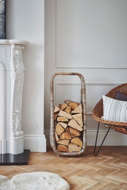 NATURAL RATTAN TALL LOG STORAGE H90CM W35CM £139.99