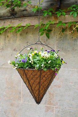 OUTDOOR HANGING WIRED NETTED CONE H40CM D30CM