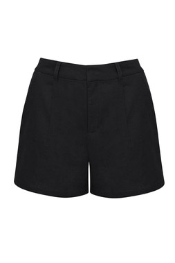 Black Linen Blend Tailored Shorts