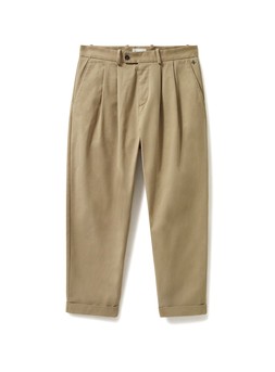 Neem London Organic Cotton stretch Oatmeal Pleated Trouser £155