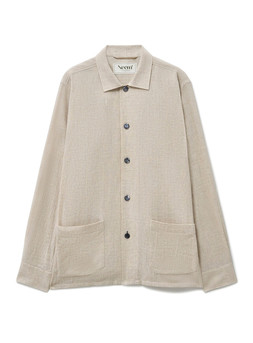 Neem London Recycled Cotton Basket Weave Stone Resort Overshirt £189