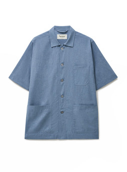 Neem London Recycled Cotton Chambray Sky Chipping front £160 www.neemlondon.co.uk