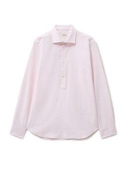 Neem London Recycled Italian Oxford Pink New Cut Away Popover Shirt £150