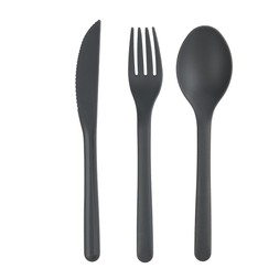 Summer Ribbed 3 Piece Cutlery Set - Grey