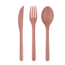 Summer Ribbed 3 Piece Cutlery Set - Pink