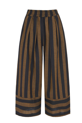 Beyond Nine Bobbi Trousers - Rust and Black Stripe £129