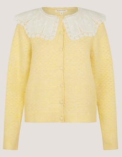 Cary Lace Collar Cardigan Yellow