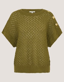 Bree Button Knit Jumper Green