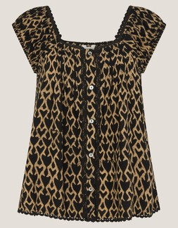 Arti Print Button Top Black