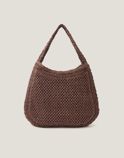 Hari Scoop Raffia Shoulder Bag Brown