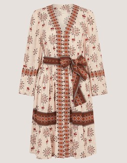 Carrie Floral Print Mini Dress Ivory