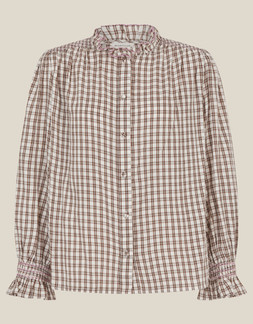 Marlo Check Blouse Brown