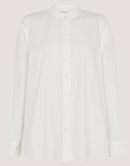 Paige Frill Poplin Shirt White