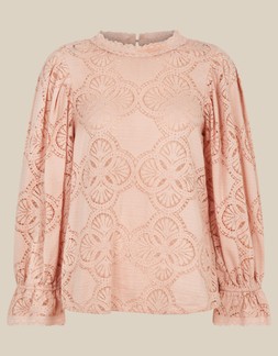 Imogen Lace Blouson Blouse Pink